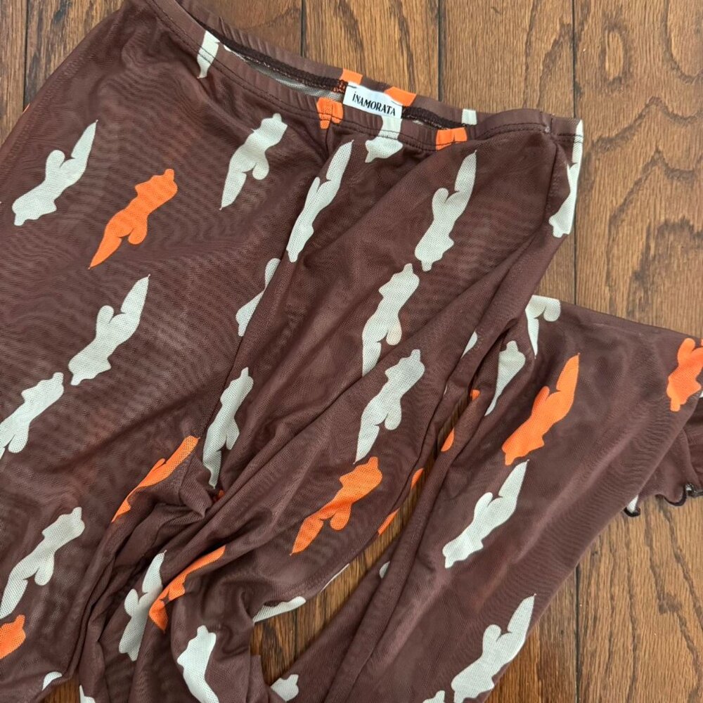 Brown and orange Inamorata swim cover up pants